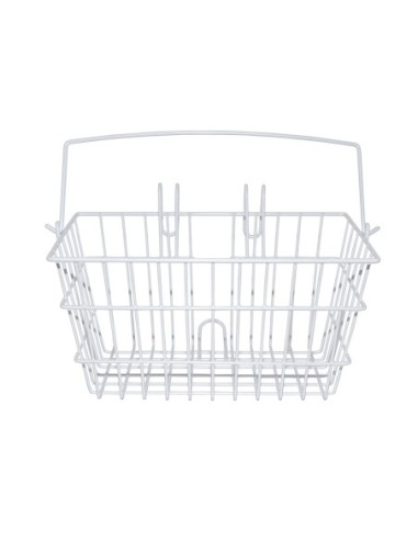 Square Steel Front Wire Basket 328 White.
